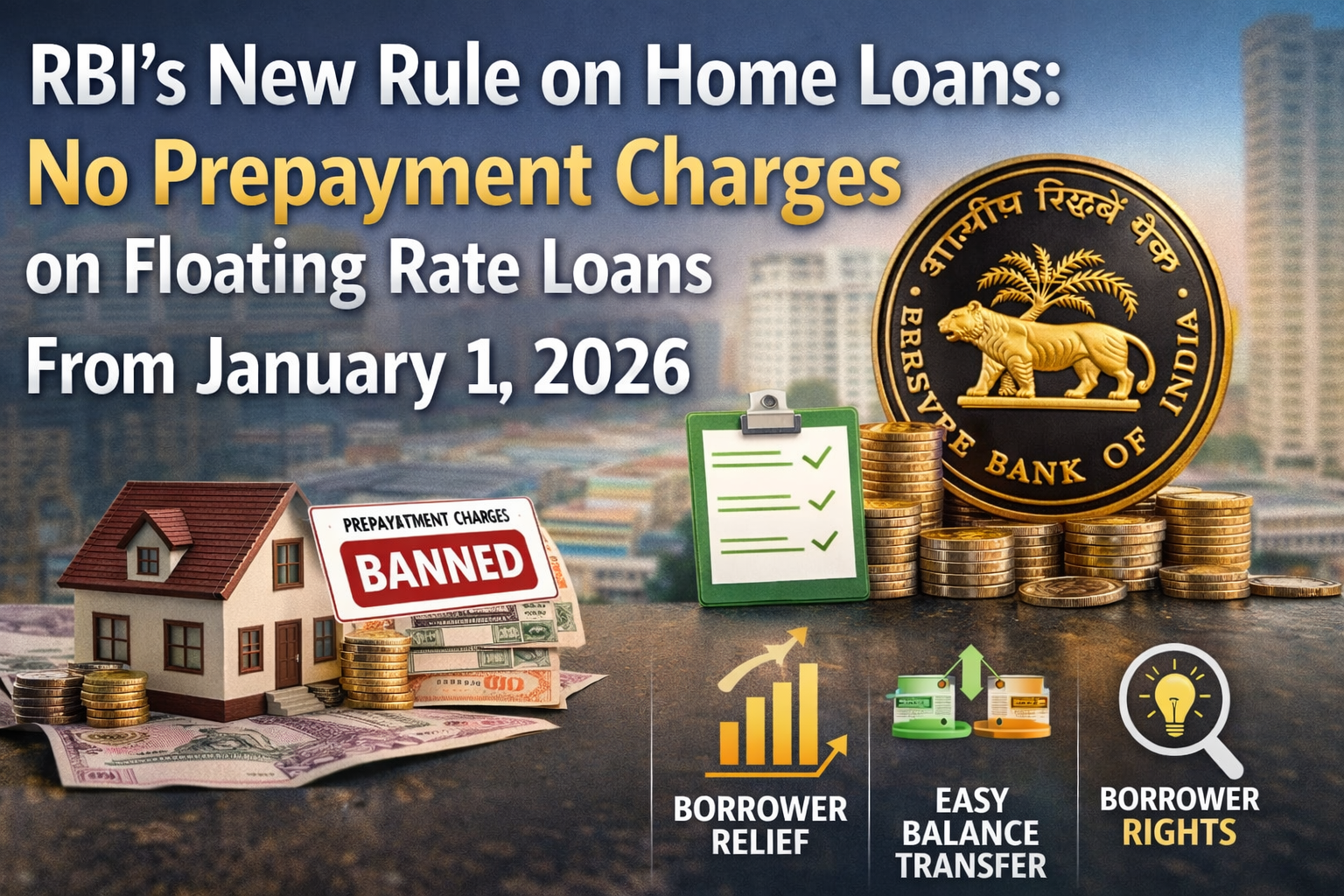 Rbi’s New Rule On Home Loans: No Prepayment Charges On Floating Rate Loans From January 1, 2026