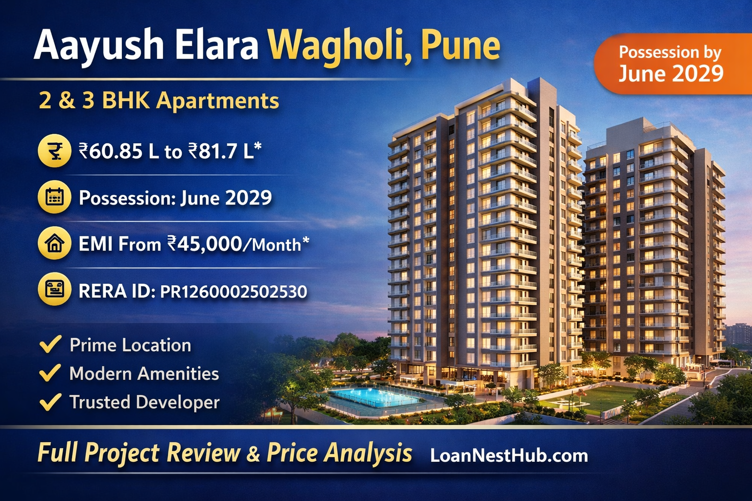 Aayush Elara Wagholi: Price, Amenities &Amp; Review 2026 1 Aayush Elara Wagholi